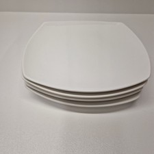 Pausa Dinnerware White Dinner Plates Square X4 25 cm across
