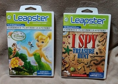 Lot Of 2 Leapster Learning Games Disney Fairies & I Spy Treasure Hunt