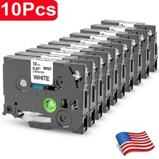 10PK For Brother P-Touch TZe-231 TZ-231 12mm White Standard Laminated Label Tape