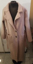 Italy Teddy Jacke Blazer Mantel  Boucle puderrosa Gürtel  36,38,40,42,44,46   M7