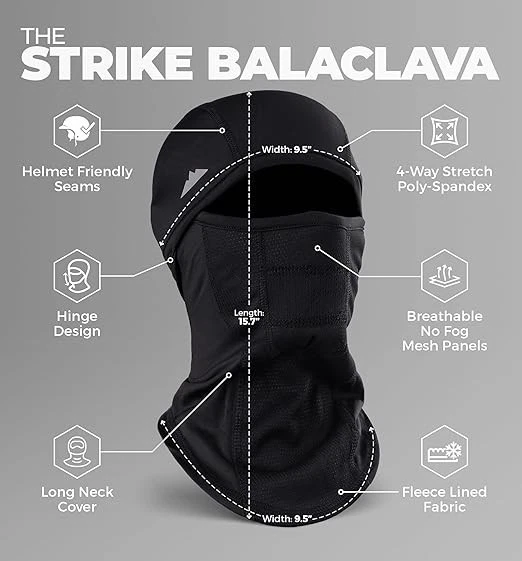 Balaclava Ski Mask - Winter Face Mask for Men & Women - Cold Weather Gear Ski - Image 3 of 4