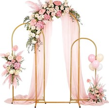 Gold Metal Arch Stand Set 6FT 5FT 4FT Tool-Free Indoor Outdoor Decor