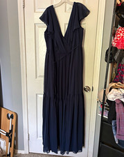 Vera Wang White Midnight Chiffon Cap Sleeve Bridesmaid Dress Plus Size 22