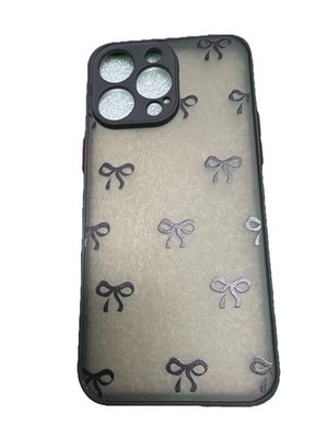 NITITOP iPhone 14 Pro Max Case   Frosted Clear Bow Design TPU Cover