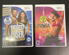 Wii Game Bundle - Zumba Join The Party & Biggest Loser Challenge - Complete CIB