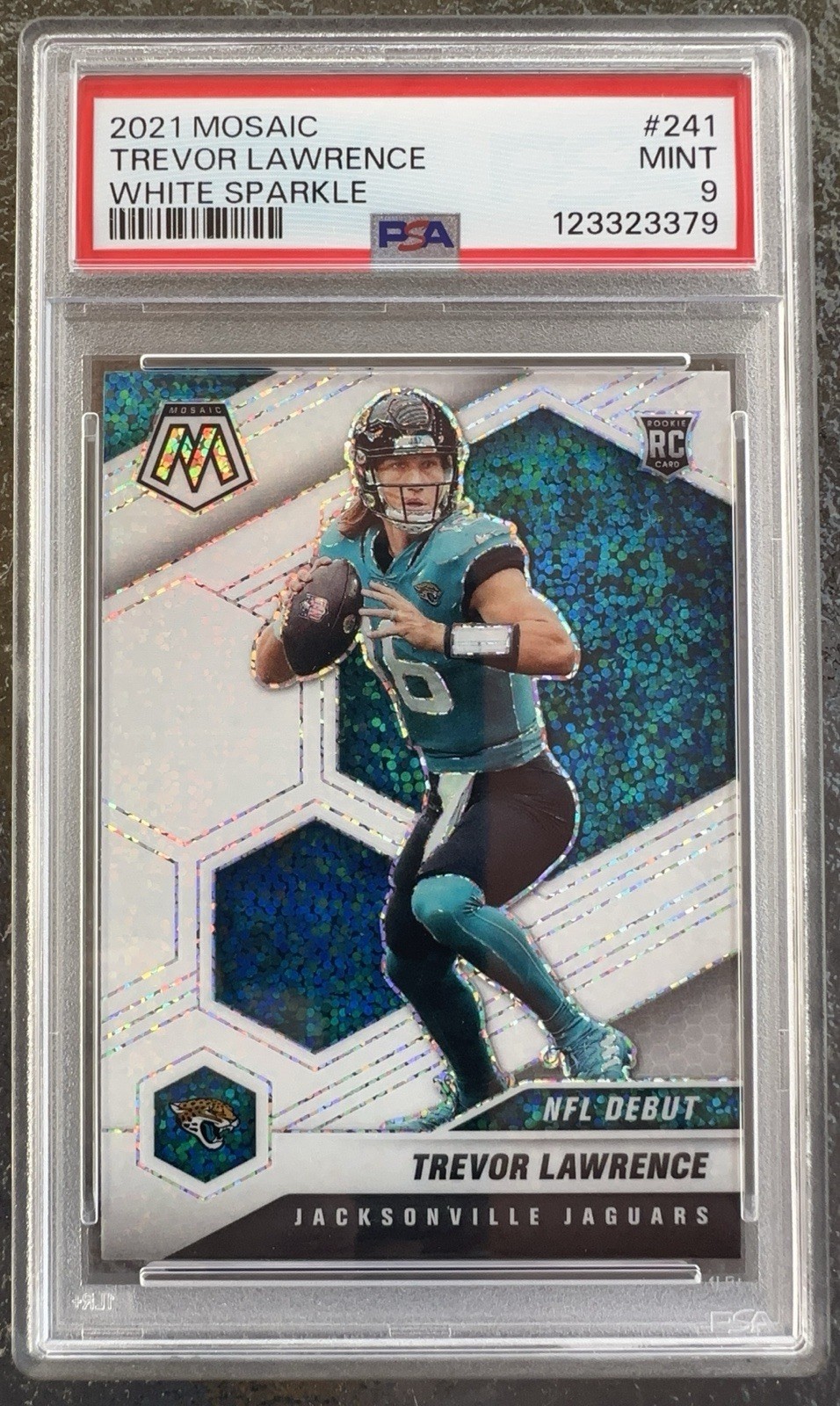 2021 Panini Mosaic NFL Debut Trevor Lawrence #241 White Sparkle (RC)