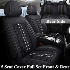 Fits Chevrolet Silverado Gmc 1500 Leather Car 5-seat Covers Protector Pad Black