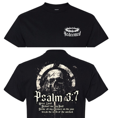 REDEEMED PSALM 3:7  religious shirt God faith  hope charity soft tshirt