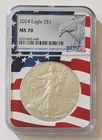 2024 SILVER EAGLE NGC MS70 FLAG CORE 1 OUNCE SILVER COIN SKU 8323365-448