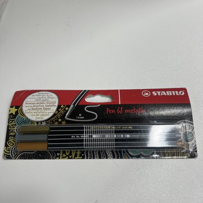 Premium Metallic Fibre-Tip Pen - STABILO Pen 68 metallic - Pack of 3 Assorted