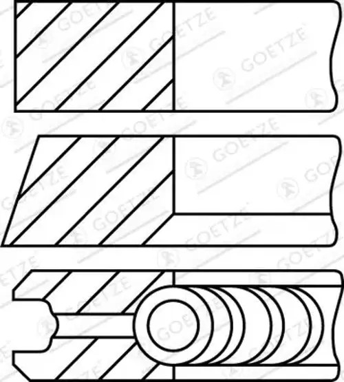 Piston ring set 08-501500-10 GOETZE ENGINE for AUDI VW VOLVO