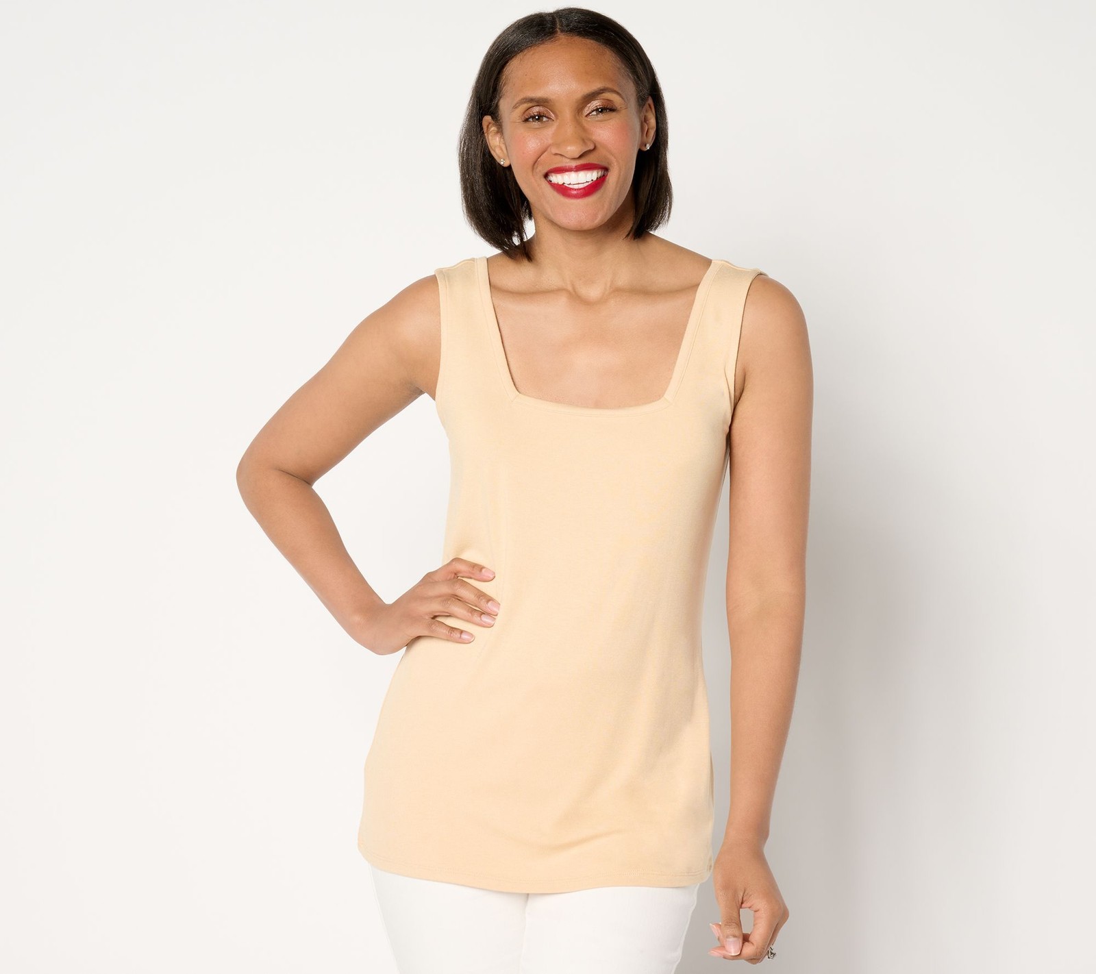 BEAUTIFUL by Lawrence Zarian Women's Top Plus Sz 2X Square Neck Brown A651402