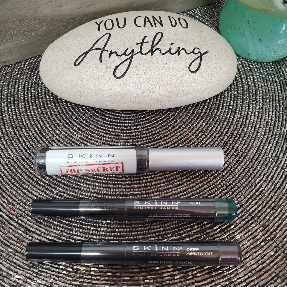 NEW & SEALED Skinn LOT Smudge Sticks In AMETHYST & TEAL + Top Secret Mascara⭐ - Image 2 of 4
