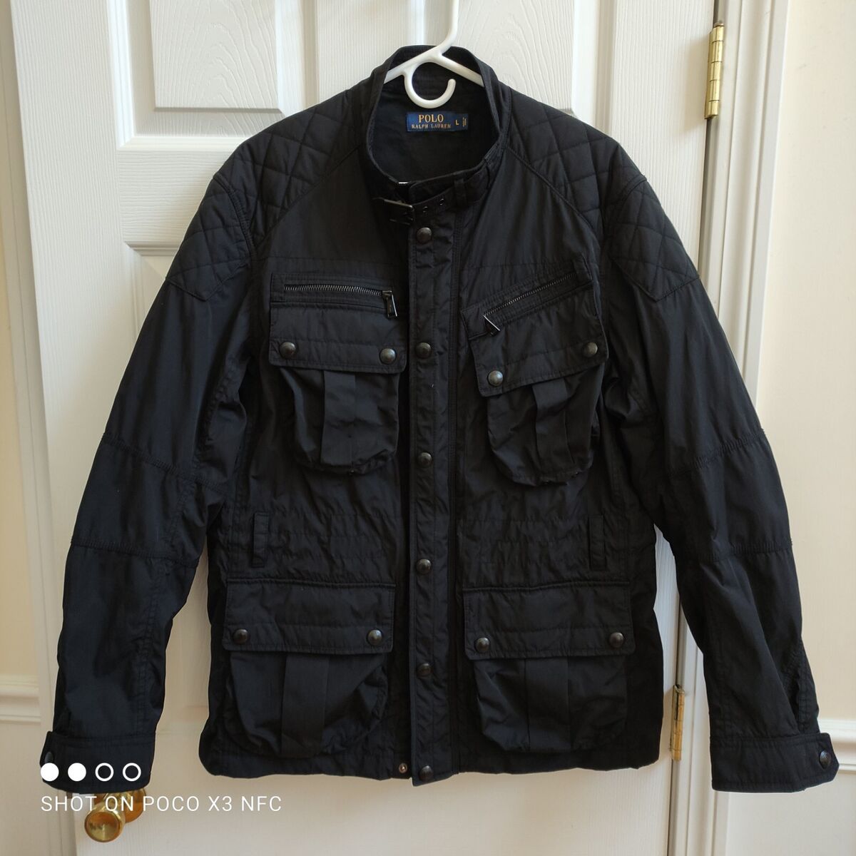 Polo Ralph Lauren Wax Cotton Moto Jacket men's L black Polo Ralph Lauren Wax Cotton Moto Jacket men's L black