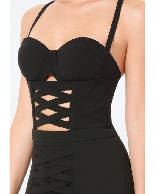 Robe Bebe Plum Bustier Lacée Devant - Taille XS/S 4, Neuve Avec étiquettes