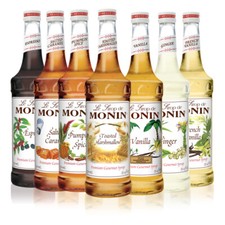 Monin Gluten Free,Vegan, Non-GMO Premium Coffee/Tea 750ml Syrups with Pump