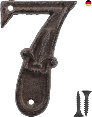 Vandicka Hausnummer aus Gusseisen - Landhausstil, Adressnummernschild,