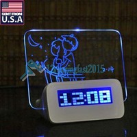 Digital Alarm Clock Calendar Led Display Table Thermometer Fluorescent Message on sale Digital Alarm Clock Calendar Led Display Table Thermometer Fluorescent Message on sale