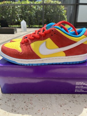 Nike SB Dunk Low Bart Simpson 2022 Size 11 BQ6817-602 Yellow Red Blue OG Skater