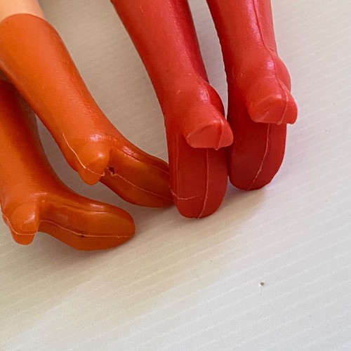 Clone Barbie Doll Boots Two Pairs Red Laceup and Orange 1970s NO DOLL - Picture 6 of 6
