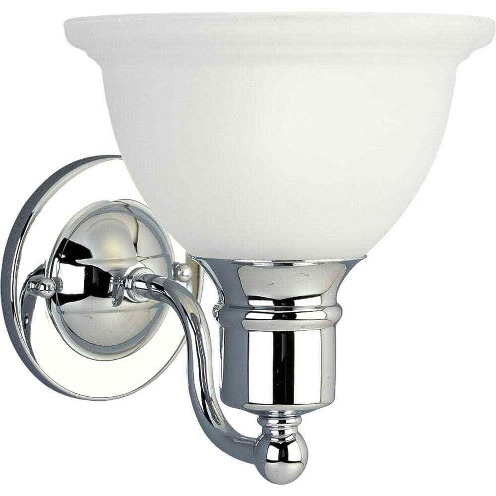 Progress Lighting Madison 1-Light Polished Chrome Etched Glass Vanity Light