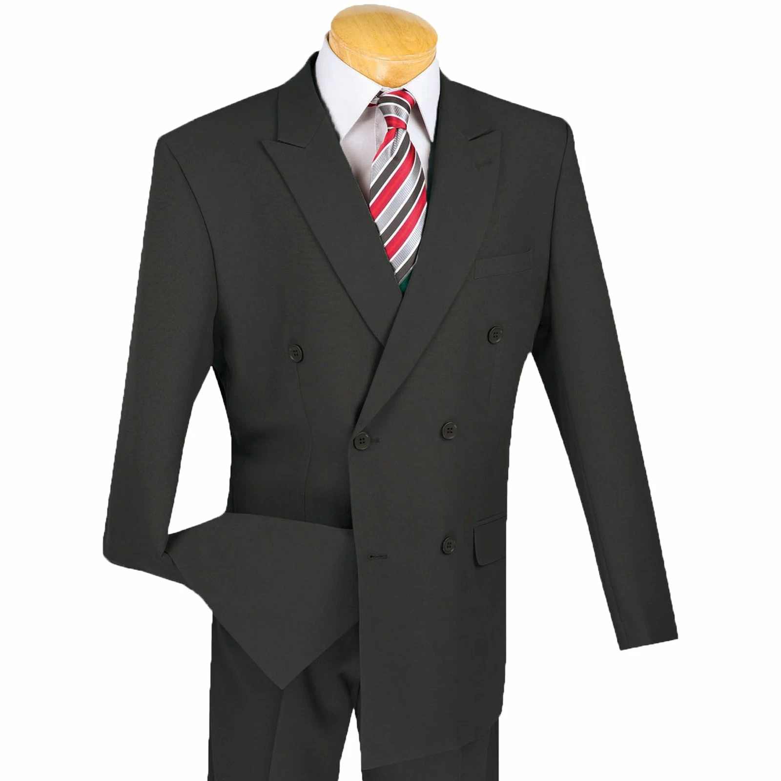 LUCCI Men's Charcoal Gray Double Breasted Classic Fit Poplin Polyester Suit NEW
Opens in a new windo