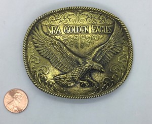 nra golden eagles belt buckle