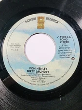 Don Henley Dirty Laundry 1982 45RPM  Elektra Asylum VG F8