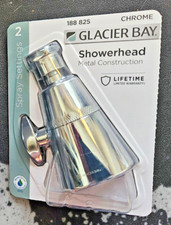 Glacier Bay 2-Spray Patterns 1.8 GPM 2.2" Single Wall Mount Fixed Shower Chrome