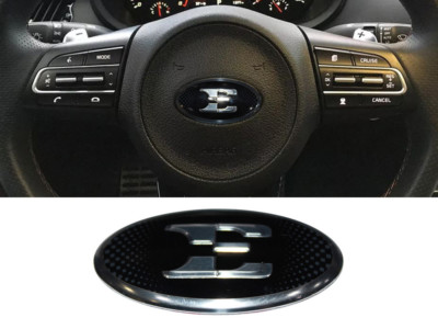 3D  E Steering Wheel Horn Cap Emblem Nameplate Badge For KIA 2018-2021 Stinger