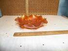 Vintage FENTON GLASS Marigold Carnival Acorn 7" Ruffled Bowl