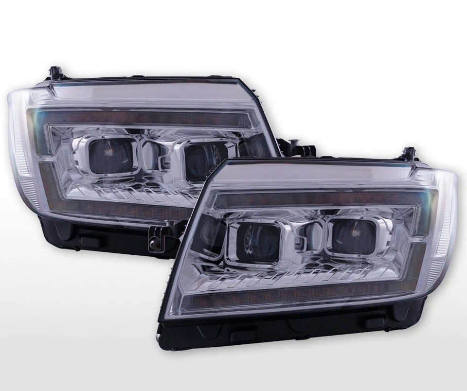 VOLL LED Scheinwerfer für MAN TGE ab 2017 Tagfahrlicht Lauflichtblinker chrom - Bild 3 von 4