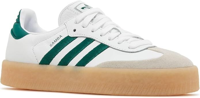 国内配送 adidas SAMBAE W F.WHITE/LINEN GREEN/GUM adidas Womens Sambae Sneakers, White Green Gum, ID0440, Size