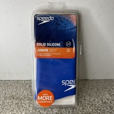 Speedo Solid Silicone Junior Blue Swim Cap Latex Free NEW
