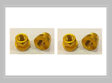 TNT ALUMINUM 3/8" x 26 tpi AXLE NUTS TWO PAIR ANODIZED GOLD