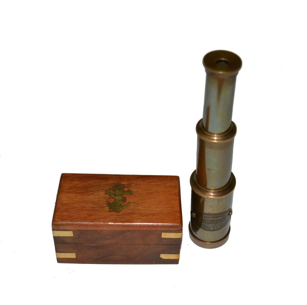 Nautical Brass Antique Telescope Royal Navy London 1915 With