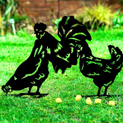 Huhn Metall Gartenornament Hühner Outdoor Dekoration Ostern Muttertag Geschenk