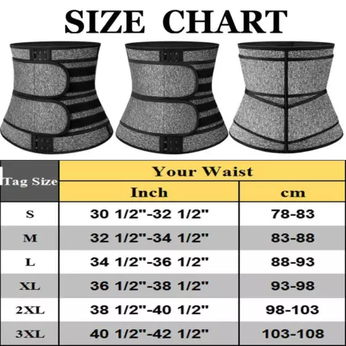 Women's Sports & Fitness Sweat Waist Trainer Body Shaper Tummy Control Belt Gym - Picture 19 of 24
