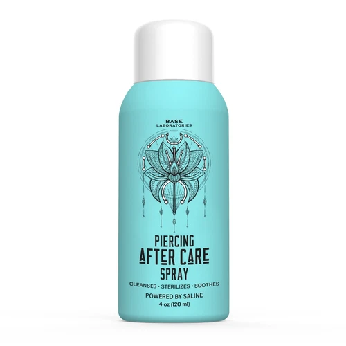 Base Labs Piercing Aftercare Spray | Saline Solution for Piercings, Bumps | 4 oz - product listing photo