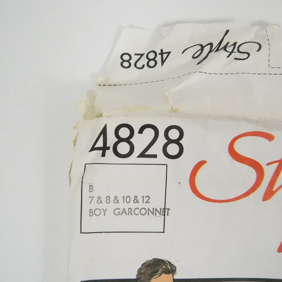 Style 4828 Child Boys Pajamas Robe Sewing Pattern Size 7-12 Uncut Pants Shorts - Image 4 of 4