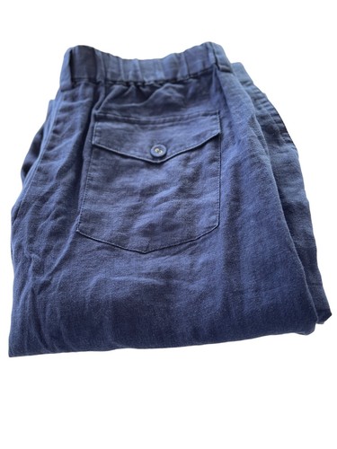 Charter Club Pants 100% Linen Soft Weekend Medium Petite Blue New With Tags - Picture 2 of 8