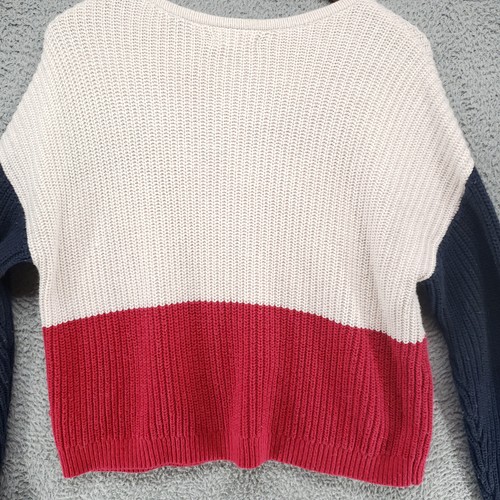 LA Hearts Sweater Womens M Crop Knit Long Sleeve Red Black White - Picture 10 of 18