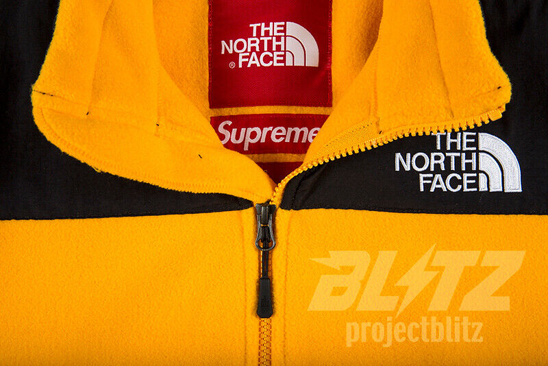 SUPREME THE NORTH FACE RTG FLEECE JACKET BRIGHT GOLD S M L SS20