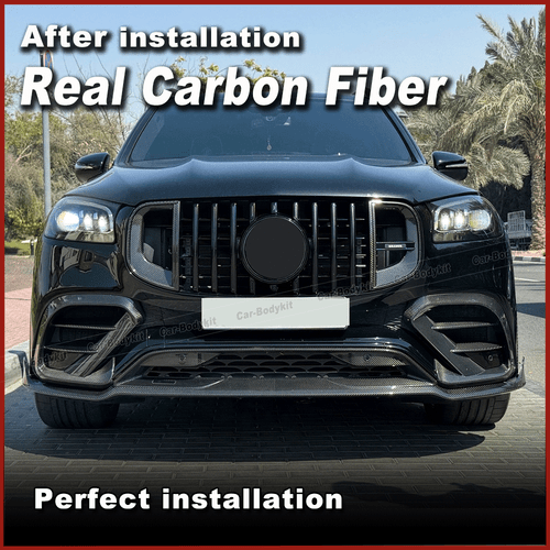 For Benz X167 GLS63 2021-2025 REAL CARBON Front Lamp Grill Air Vent Covers Trim - Imagen 3 de 6