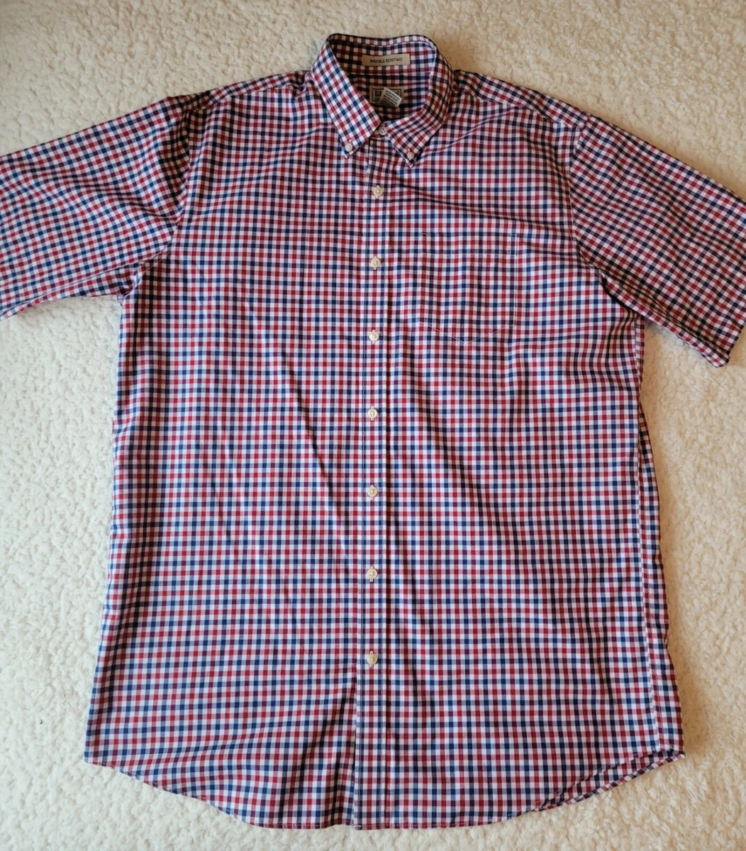red white and blue button down shirt