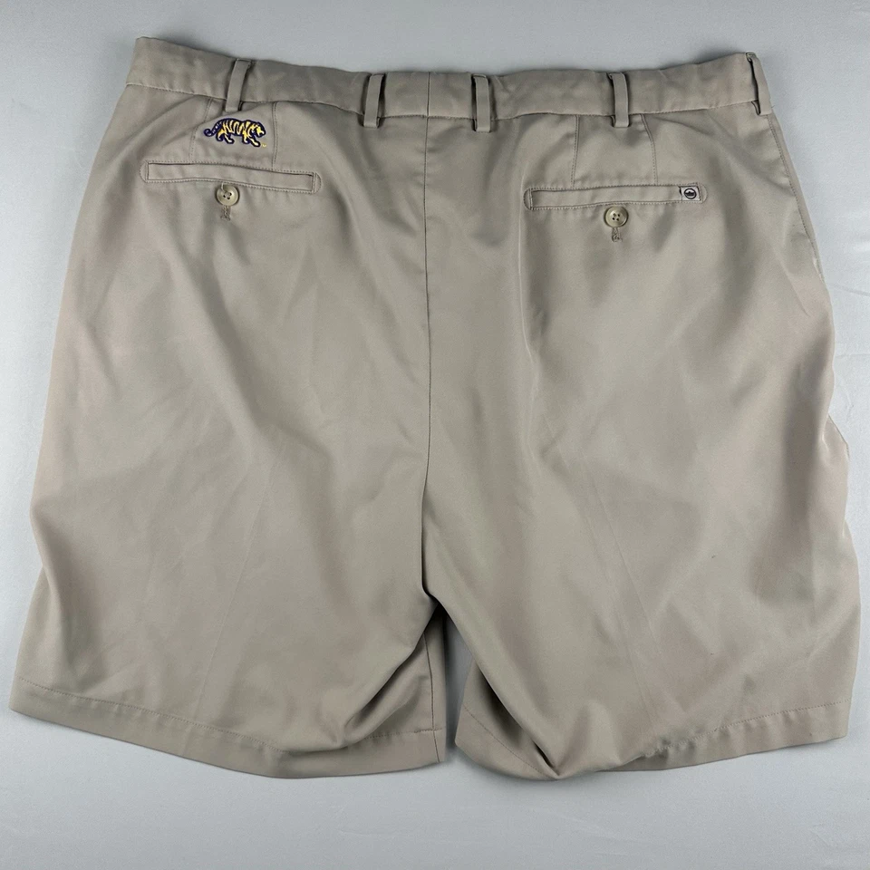 Bermuda chino masculina tamanho 40 desempenho golfe Peter Millar LSU Tigers logotipo universitário - Imagem 3 de 4