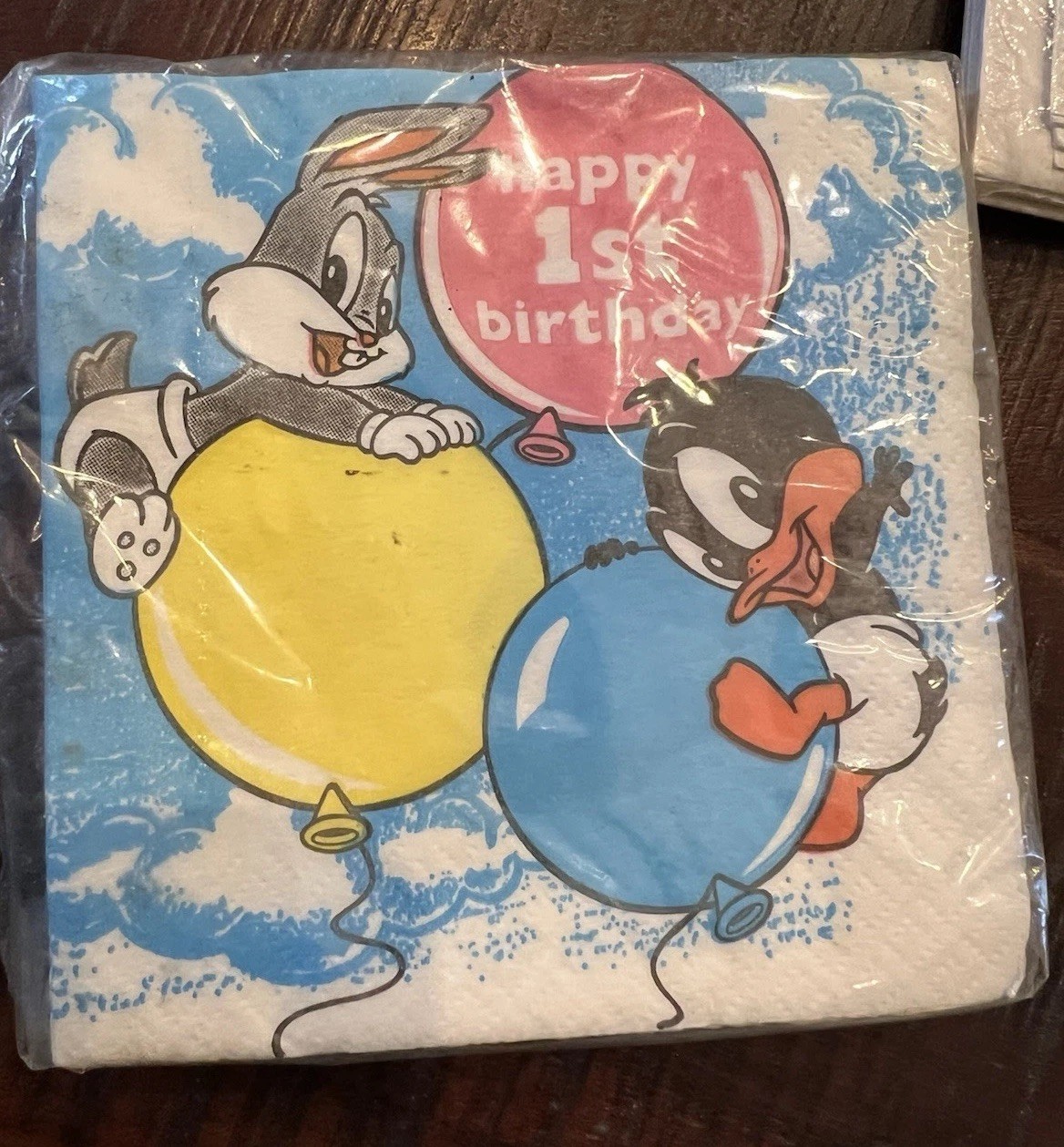 Vintage NOS Baby Looney Tunes 1st Birthday Party Plates cups Napkins Invitations