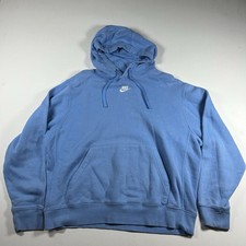 Vintage Nike center swoosh hoodie blue AOP LOGO Rare Men  s Large Y2k