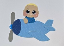 Plane Cute Baby Boy Blond Hair Facing Left. Scrapbook, Card Making Paper Piecing