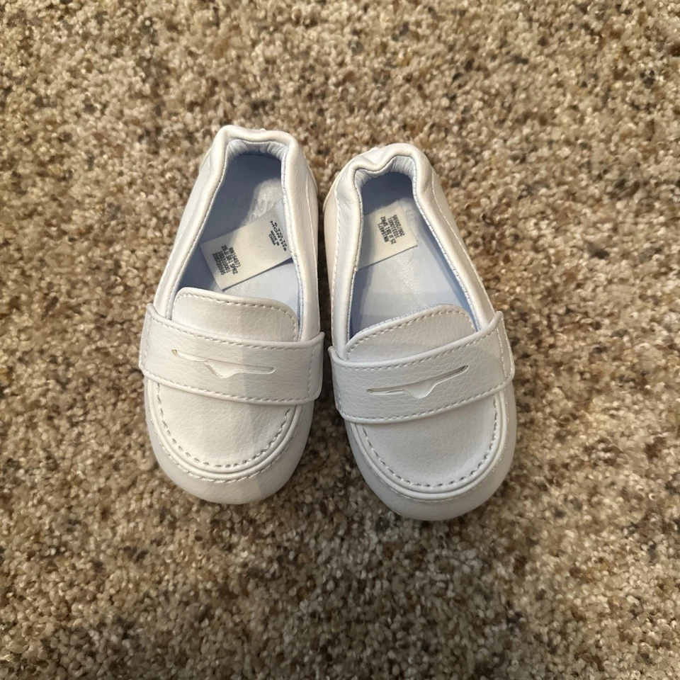 Mocasín bebé Janie And Jack talla 6-12 meses cuero blanco. Nuevo sin etiquetas Foto 3 de 4